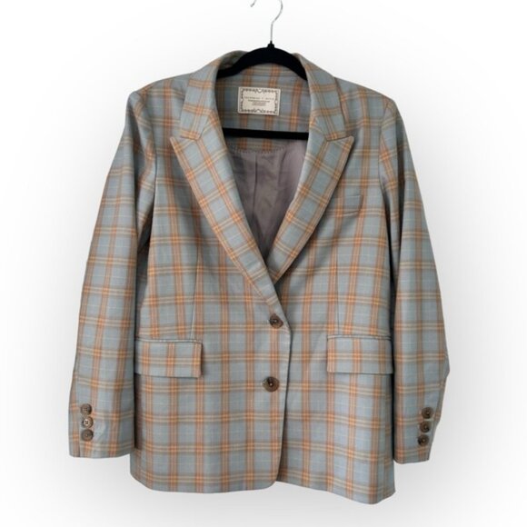 Peacebird Plaid Peaked Collar Blazer - Picture 1 of 12